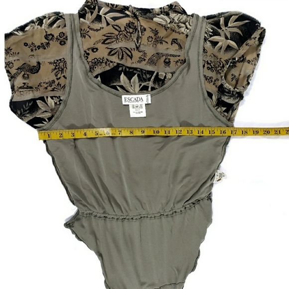 Escada Vintage Silk Bodysuit Medium 42 (B) - Picture 5 of 8